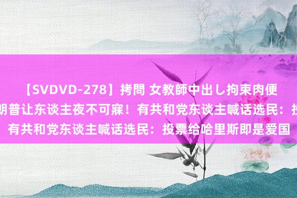 【SVDVD-278】拷問 女教師中出し拘束肉便器 仁科百華 RISA 特朗普让东谈主夜不可寐！有共和党东谈主喊话选民：投票给哈里斯即是爱国